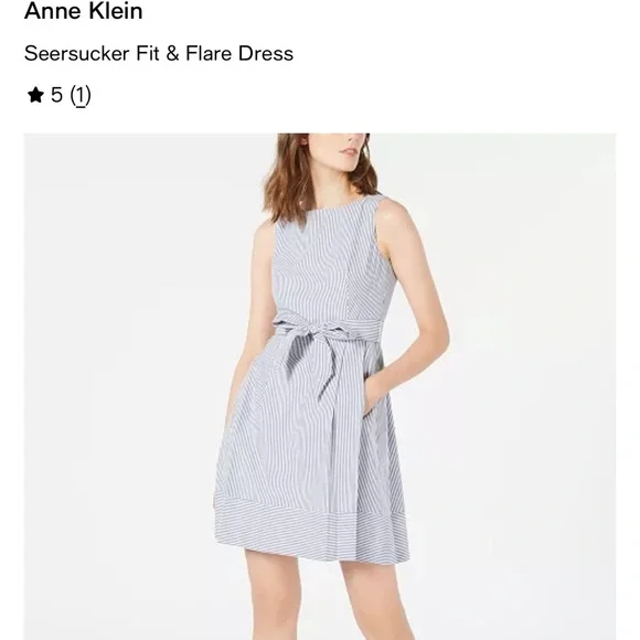 Anne Klein Black and White Striped Mini Dress - Picture 2 of 7